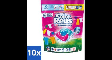 10 x Color Reus - 3+1 Power Caps - Gekleurde Was - 65 Wasbeurten - Gekleurde Was - Kleurbehoud - Vlekverwijdering - Reus Power Caps - Wasresultaten
