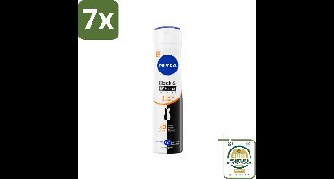 7 x NIVEA - Deodorant Spray - Zwart & Wit Ultieme Impact - Anti-Transpirant - 150 ml - Grootverpakking - Deodorant Spray - Anti-vlek - Anti-transpirant - Kledingzorg - Witte Vlekken