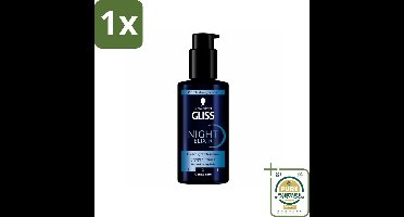 1 x Gliss - Haarserum - Night Elixer - Overnight Moisture - Hydratatie en Glans - 100 ml- Nachtserum Haar - Nachtserum Haar Hydratatie - Haarhydratatie Nacht - Haarhydratatie 48 Uur - Haarserum Voor Droog Haar