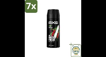 7 x Axe – Deodorant – Africa – 150 ml - Grootverpakking - Axe Africa Deodorant Bodyspray - Fris Blijven - Geurbescherming - Zink-technologie - 48 Uur Bescherming