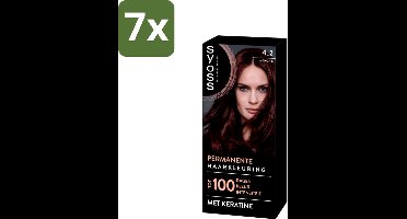 SYOSS - Coloration 4-2 Mahonie - Haarverf - Grijsdekking - Vermindert Haarbreuk - Bulkverpakking - 7 stuks