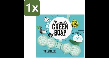 1 x Marcel's Green Soap - Toiletblok - Munt & Eucalyptus - Langdurige werking - 1 Toiletblok - Toiletreiniger - Toiletblok - Munt En Eucalyptus - Frisse Geur - Milieuvriendelijk