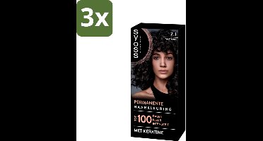 SYOSS - Coloration 2-1 Zwartbruin - Haarverf - Grijsdekking - Vermindert Haarbreuk - Bulkverpakking - 3 stuks