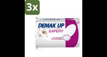 Demak'Up – Wattenpads Duo Maxi – 100% katoen & biologisch afbreekbaar – 50 wattenschijfjes - Bulkverpakking - 3 stuks