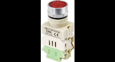 TRU COMPONENTS TC-9219080 Y090 Druktoets 250 V/AC 5 A 1x aan/(aan) Moment Rood (Ø) 30 mm 1 stuk(s)