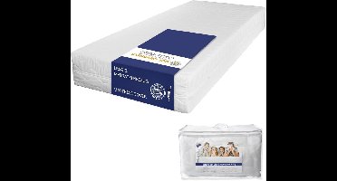 TULENA Microvezelhoes met ritssluiting voor matras, 160x200 cm, hoogte van 14 tot 16 cm, gewatteerd, wit, hypoallergeen, Öko-Tex gecertificeerd