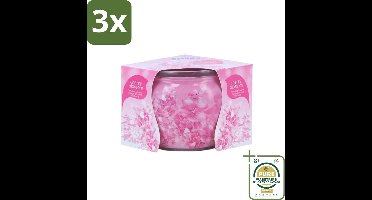 3 x At Home - Scents - Geurkaars - Cherry Blossom - 70 g - Grootverpakking - Geurkaars Cherry Blossom - Geurkaars - Kersenbloesem - Geur - Geurkaars 70 G