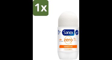 1 x Sanex Deodorant Roller Zero% Sensitive Skin 50 ml - Sanex Deodorant Zero% Sensitive - Alcoholvrije Deodorant - Parabenenvrije Deodorant - Gevoelige Huid - Deodorant Voor Mannen En Vrouwen