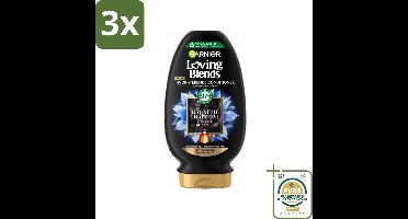 3 x Garnier Loving Blends Magnetic Charcoal Conditioner 250 ml - Grootverpakking - Vette Hoofdhuid - Droge Lengtes - Conditioner - Zuiverende Conditioner - Hydraatatie