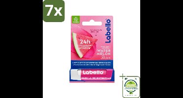 7 x Labello Lippenbalsem Blister Watermelon Shine 4.8 gr - Grootverpakking - Lippenbalsem - Hydraterende Lippenbalsem - Roze Glans - Watermeloen Lippenbalsem - Vegan Lippenbalsem