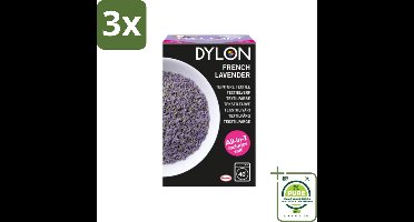 3 x Dylon - Textielverf - French Lavender - All-in-One - Inclusief Zout - 350g - Grootverpakking - Textielverf - Dylon - Lavendelkleur - Verfstoffen - Textielverfset