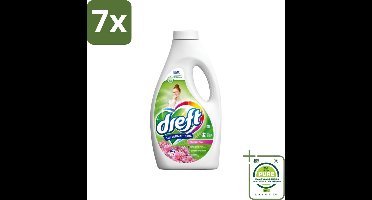 7 x Dreft Vloeibaar Wasmiddel Touch of Pink 32 Wasbeurten 1,4 liter - Grootverpakking - Wasmiddel - Vloeibaar Wasmiddel - Gekleurde Was - Wasverzachter - Kleurbescherming