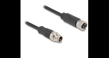 M12 8-pins X-gecodeerde industriële netwerk verlengkabel | CAT5e | PVC | 1 meter