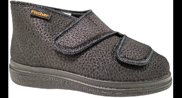 Fischer 13995 222 Zwarte Stretch Pantoffels - Uniseks - Klittenbandsluiting - Uitneembaar Voetbed