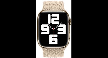 Apple Gevlochten solobandje voor de Apple Watch | 44/45/46/49 mm - Maat 6 - Beige