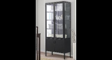 House Nordic Vitrinekast Brisbane 4-Deurs Zwart