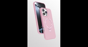Hoesje Geschikt voor iPhone 16 Pro Max hoesje zacht siliconen Licht Roze - Liquid Backcover ring hoesje Geschikt voor Magsafe