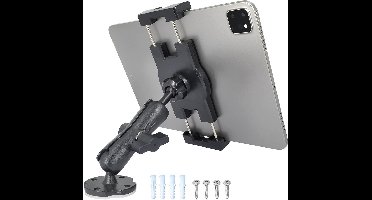 Aluminium Arm iPad Mount Auto Houder voor Tablets van 6.5" tot 12.9" - Stevige Boor Base Tablethouder voor Truck, Wand en Bureau