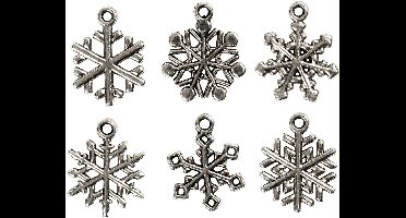 Creativ Company sieradenhanger sneeuwvlok zilver 18 stuks knutselen.