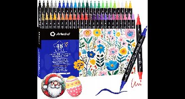 48 Acryl Markers Dubbel Punt - Levendige Kleuren voor Creatieve Projecten