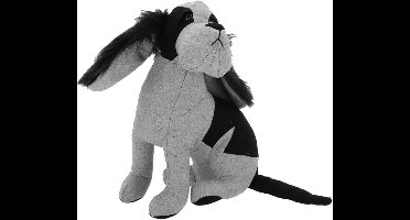 Best for Boots Deurstopper - dieren thema - Hond - 1,5 kilo - grijs/zwart - polyester - 18 x 32 cm