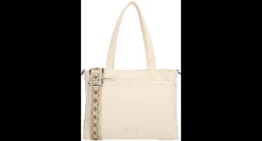 Beagles Malaga Hand & Schoudertas Shopper met Trendy Schouderband - Tote Bag - Dames Tas - Crème