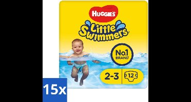 Huggies Little Swimmers maat 2-3 (3-8 kg) 12 stuks per verpakking - Bulkverpakking - 15 stuks