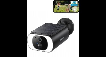 S1 2K Draadloze Solar Beveiligingscamera – 2K 3MPx Full HD - Geïntegreerd Zonnepaneel, Nachtzicht, AI Bewegingsdetectie, Tweeweg Audio, IP67 Weerbestendig - Zwart