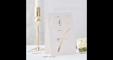 Tafelnummers Goud Wit - 12 stuks