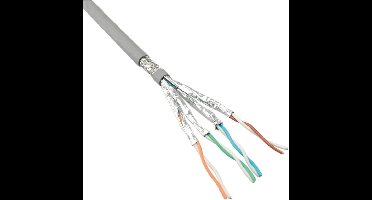 S/FTP CAT6 Gigabit netwerkkabel met vaste aders - AWG24 / grijs - 50 meter
