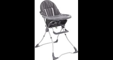 vidaXL - Kinderstoel - hoog - grijs - en - wit