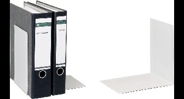 MAUL Boekensteunen - grijs - staal - 2 stuks - 24 x 16.8 x 24 cm