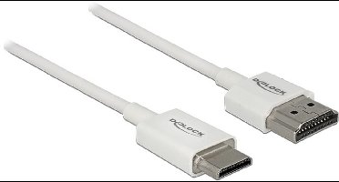 Dunne Premium Mini HDMI - HDMI kabel - versie 2.0 (4K 60Hz) / wit - 0,25 meter