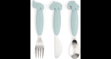 Done by Deer Easy-Grip Bestekset Deer Friends - Blue