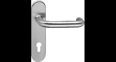 INTERSTEEL Deurkruk Rond op kortschild profielcilindergat 72mm RVS