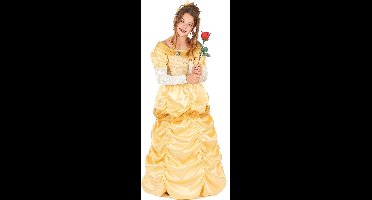 Vegaoo - Geel satijnachtig prinses kostuum voor meisjes