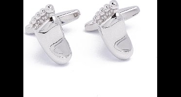 Manchetknopen - Voeten Wandelen Zilverkleurige Blote Voeten