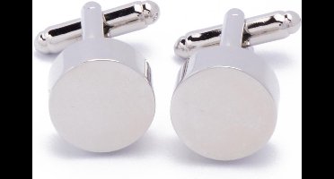 Manchetknopen - Rond Egaal Breed Zilverkleurig