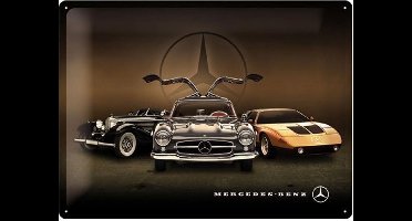Wandbord - Mercedes benz classic trio cars -30x40-