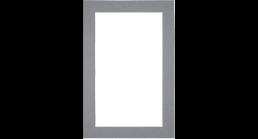 Passe-Partout Fotomaat 15x20 cm - Lijstmaat 20x30 cm - Grijs - Museumkarton - Fotolijst niet inbegrepen