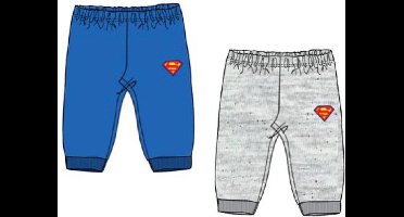 Superbaby joggingbroek - set van 2 - blauw+grijs - maat 68 (6 maanden)