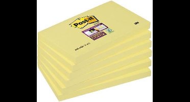 Post-it Super Sticky Notes, Canary Yellow, 76 x 127 mm- 6 blokken