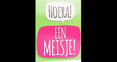 Paper Dreams Wenskaart Hoera! Een Meisje! 16 X 12,5 Cm Groen