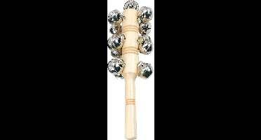 Bino Rammelaar Met 13 Bellen Junior 30 Cm Hout Naturel/zilver