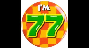 Paper Dreams Button I'm 77 Staal 5,5 Cm Rood/geel/groen