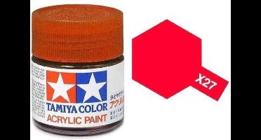 Tamiya Hobbyverf Acrylverf - X-27 Red Clear - Gloss - Acryl - Verf potje - 10 ml