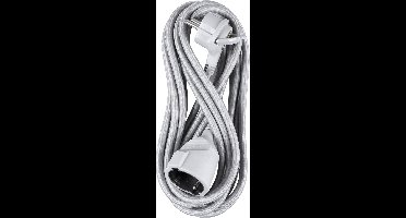 Q-Link verlengsnoer - platte stekker - randaarde - 3 x 1.5 mmÂ² - 5 meter - textiel - grijs