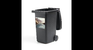 Container sticker Moraine Lake - Het Canadese Moraine Lake met de vallei nabij Lake Louise - 40x40 cm - kliko sticker - weerbestendige containersticker