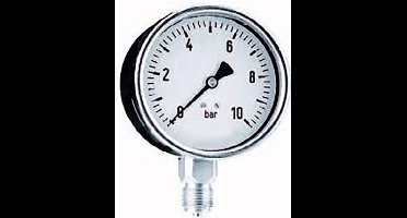 Overig Manometer RVS kast 63 mm achteraansluiting 1/4"