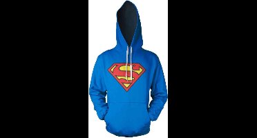 Superman Shield Logo Heren Trui met capuchon - blauw - L